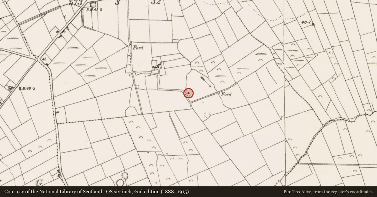Ordnance Survey six-inch map, 2nd edition (1888–1915) covering the location of Ringfort - rath, Cloghaunsavaun, County Clare, with a pin at the register's coordinates
