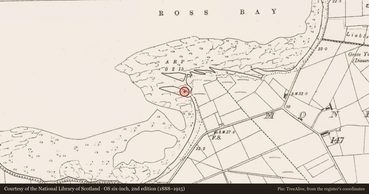 Ordnance Survey six-inch map, 2nd edition (1888–1915) covering the location of Structure, Fodry, County Clare, with a pin at the register's coordinates