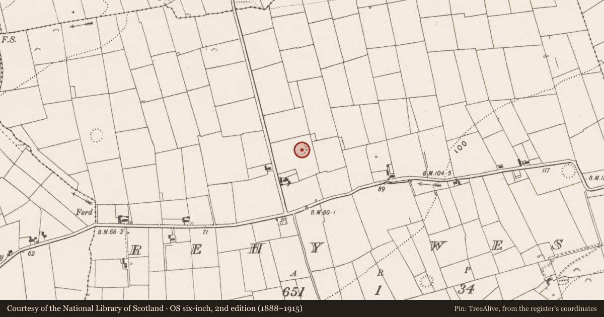 Ordnance Survey six-inch map, 2nd edition (1888–1915) covering the location of Ringfort - rath, Rehy West, County Clare, with a pin at the register's coordinates