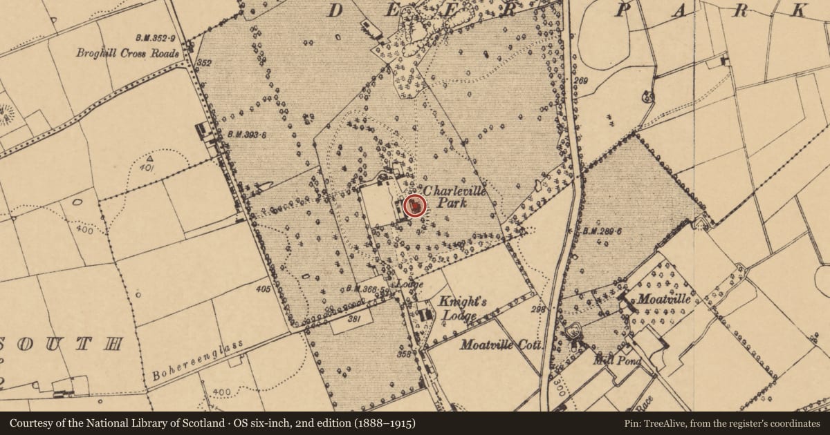 Ordnance Survey six-inch map, 2nd edition (1888–1915) covering the location of Country house, Rathgoggan North, County Cork, with a pin at the register's coordinates
