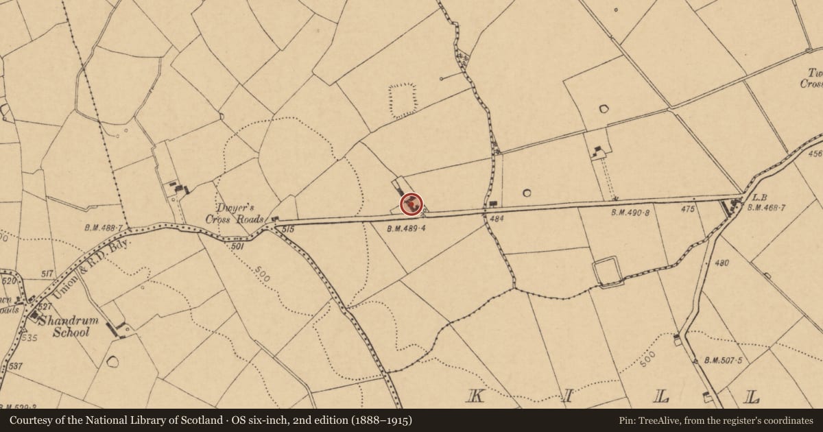 Ordnance Survey six-inch map, 2nd edition (1888–1915) covering the location of House - vernacular house, Glengarriff, County Cork, with a pin at the register's coordinates