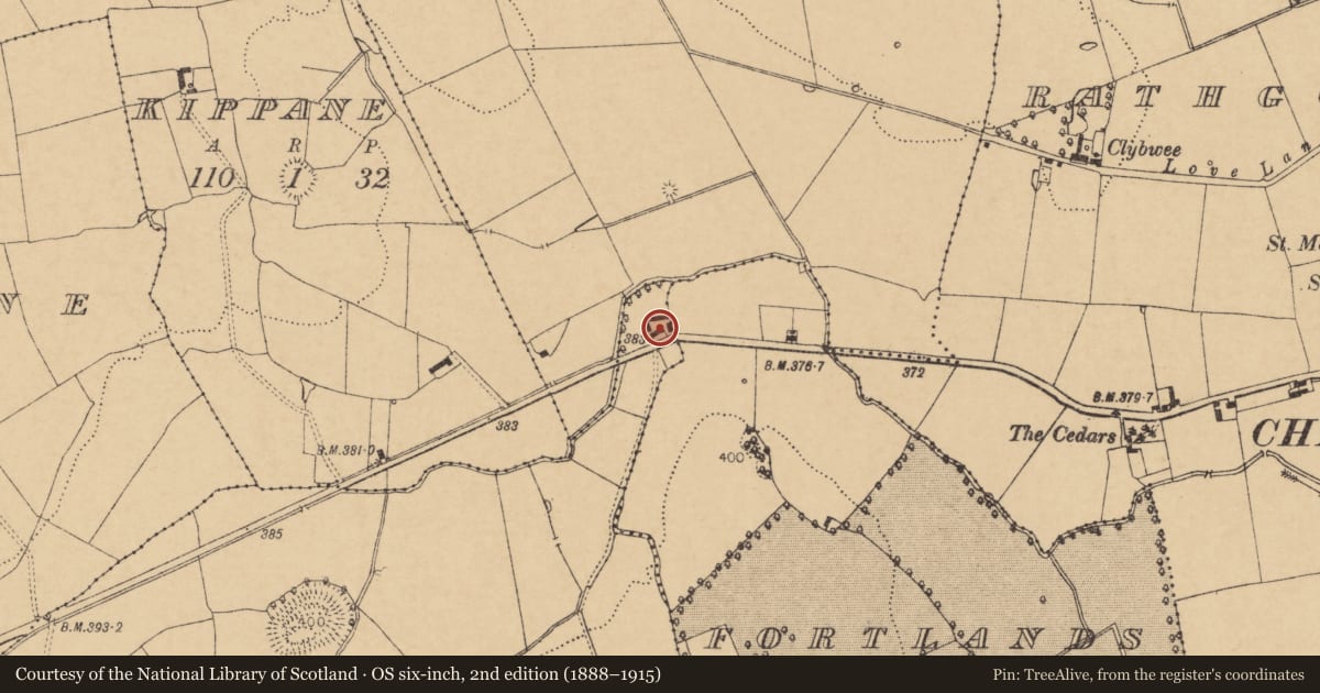 Ordnance Survey six-inch map, 2nd edition (1888–1915) covering the location of House - vernacular house, Kiltoohig, County Cork, with a pin at the register's coordinates