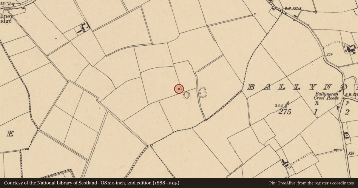 Ordnance Survey six-inch map, 2nd edition (1888–1915) covering the location of Ringfort - rath, Cooliney, County Cork, with a pin at the register's coordinates