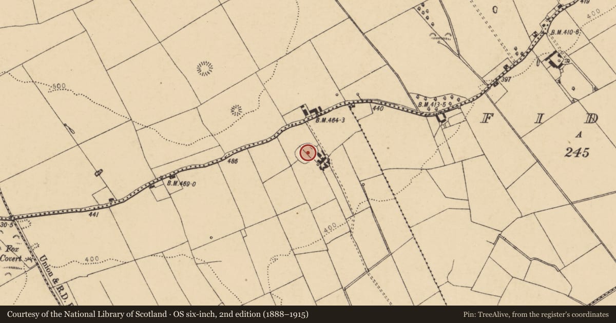 Ordnance Survey six-inch map, 2nd edition (1888–1915) covering the location of Enclosure, Cloonkeen, County Cork, with a pin at the register's coordinates