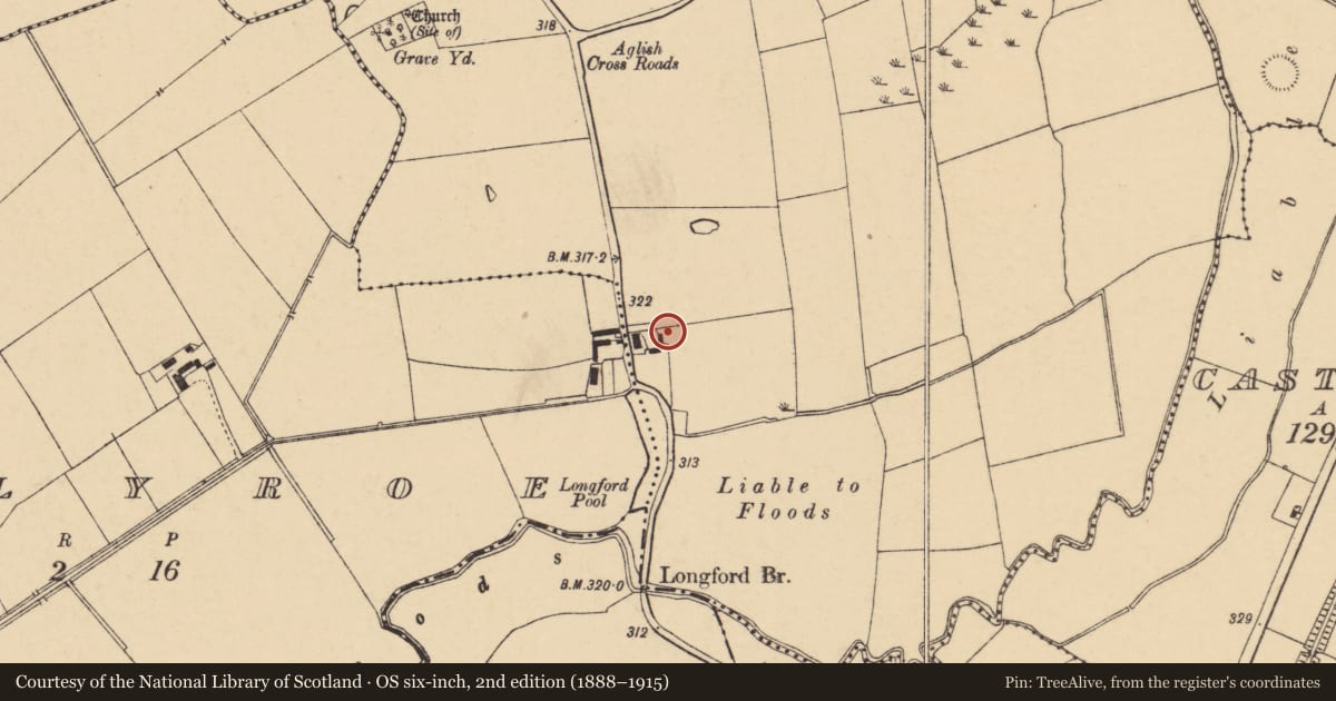 Ordnance Survey six-inch map, 2nd edition (1888–1915) covering the location of Excavation - miscellaneous, Ballynadrideen, County Cork, with a pin at the register's coordinates