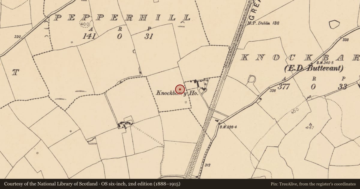 Ordnance Survey six-inch map, 2nd edition (1888–1915) covering the location of House - Neolithic, Pepperhill, County Cork, with a pin at the register's coordinates