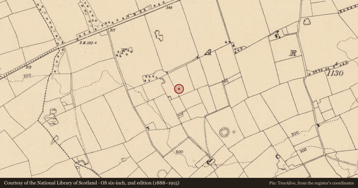 Ordnance Survey six-inch map, 2nd edition (1888–1915) covering the location of Ringfort - rath, Farahy, County Cork, with a pin at the register's coordinates