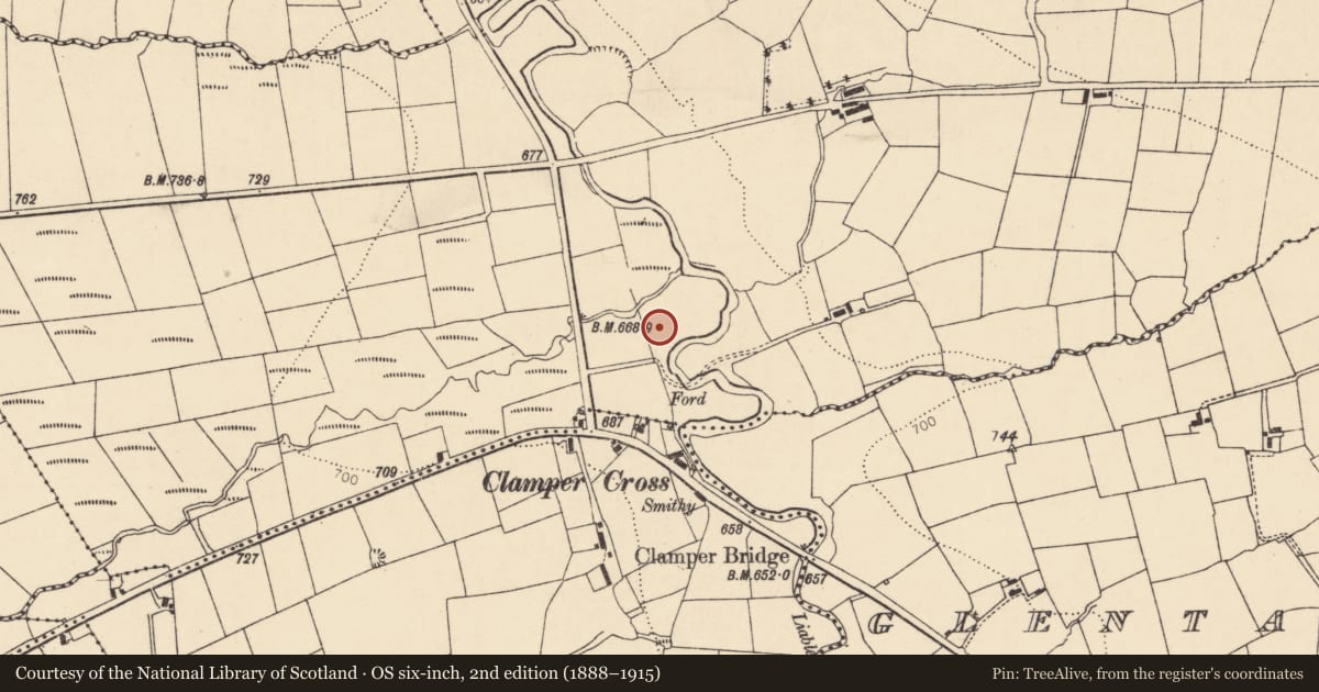 Ordnance Survey six-inch map, 2nd edition (1888–1915) covering the location of Church, Foilogohig, County Cork, with a pin at the register's coordinates