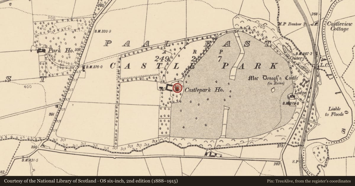 Ordnance Survey six-inch map, 2nd edition (1888–1915) covering the location of Ringfort - rath, Paal East, County Cork, with a pin at the register's coordinates