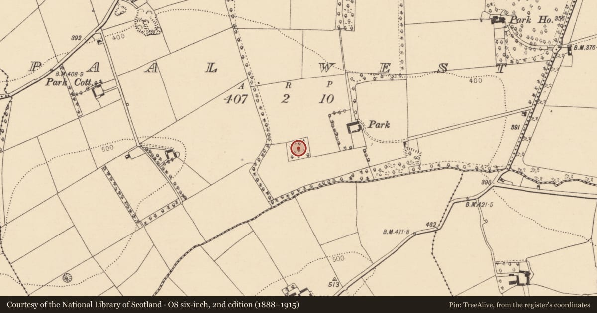 Ordnance Survey six-inch map, 2nd edition (1888–1915) covering the location of Enclosure, Paal West, County Cork, with a pin at the register's coordinates