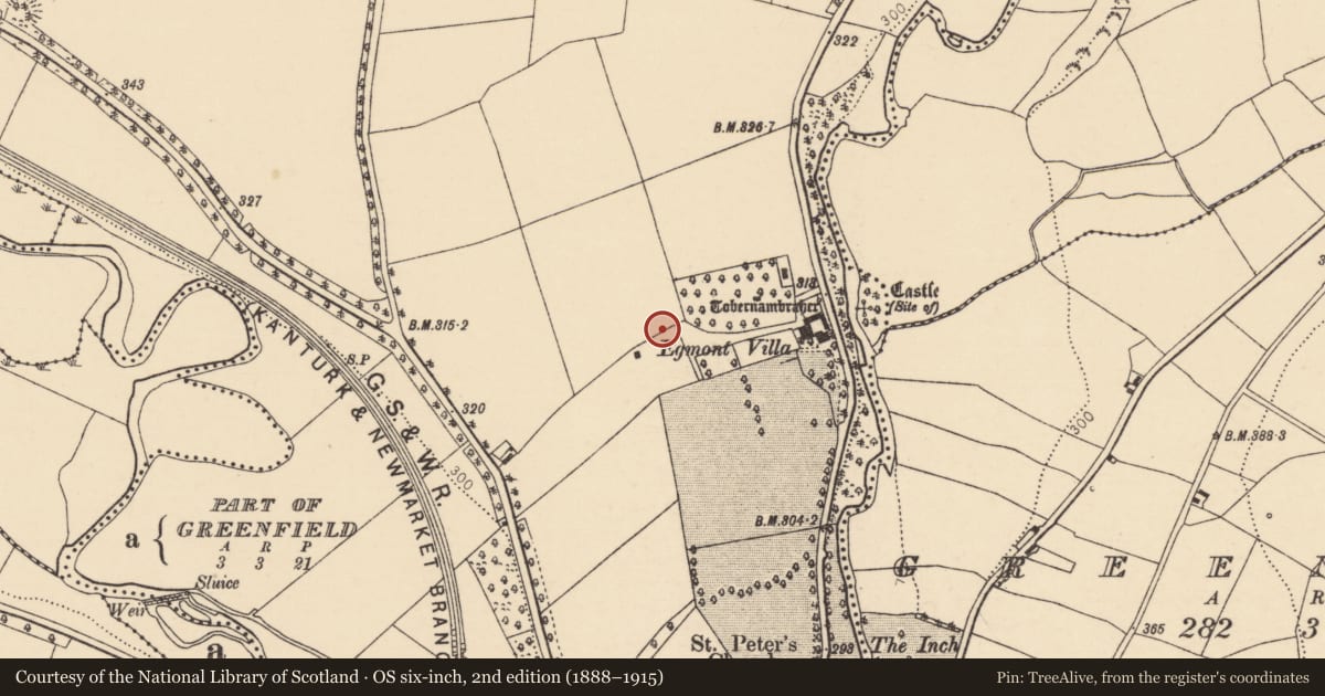 Ordnance Survey six-inch map, 2nd edition (1888–1915) covering the location of Enclosure, Curragh (Duhallow By., Clonfert Par.), County Cork, with a pin at the register's coordinates