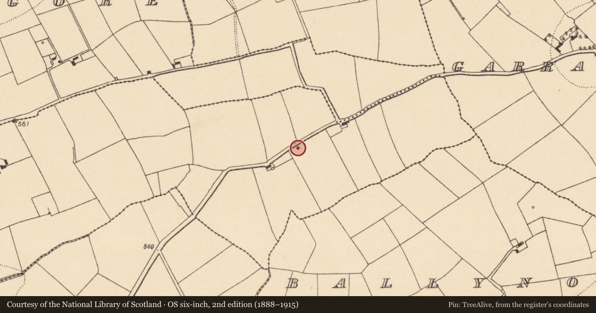 Ordnance Survey six-inch map, 2nd edition (1888–1915) covering the location of Enclosure, Clonrobin, County Cork, with a pin at the register's coordinates