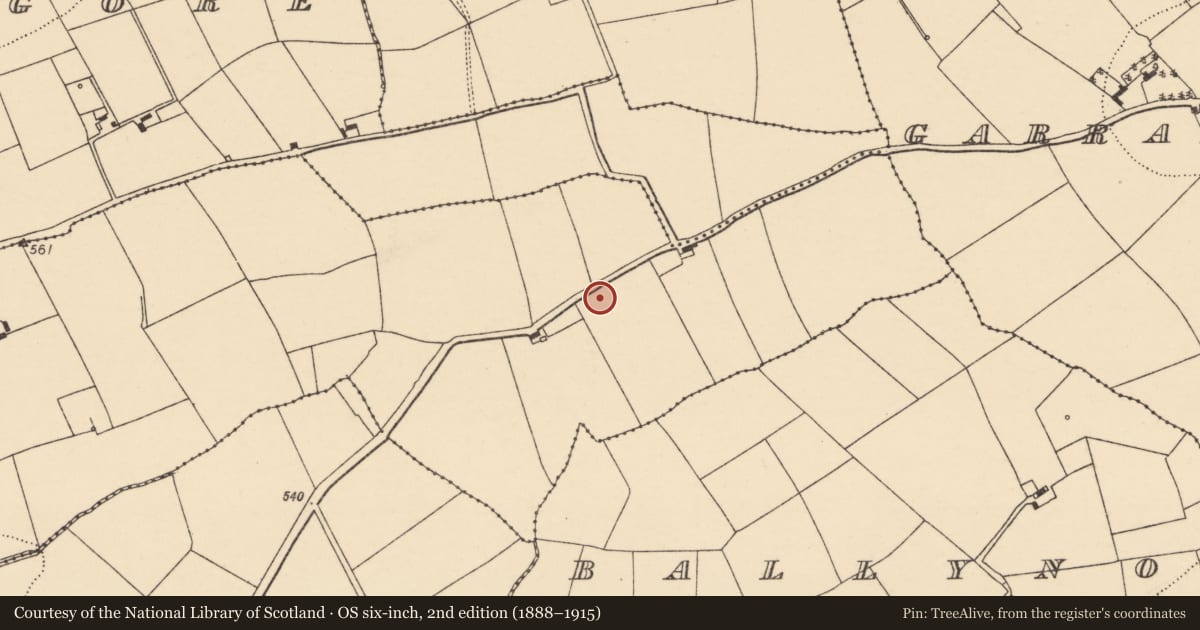 Ordnance Survey six-inch map, 2nd edition (1888–1915) covering the location of Enclosure, Clonrobin, County Cork, with a pin at the register's coordinates