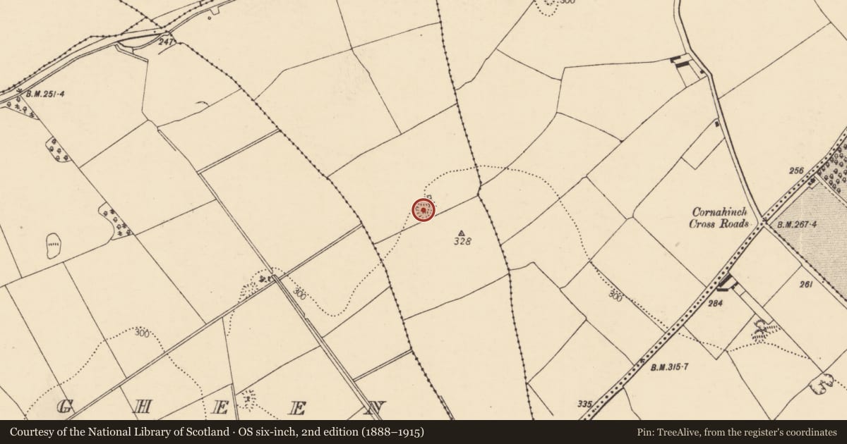 Ordnance Survey six-inch map, 2nd edition (1888–1915) covering the location of Kiln - lime, Kilburn, County Cork, with a pin at the register's coordinates