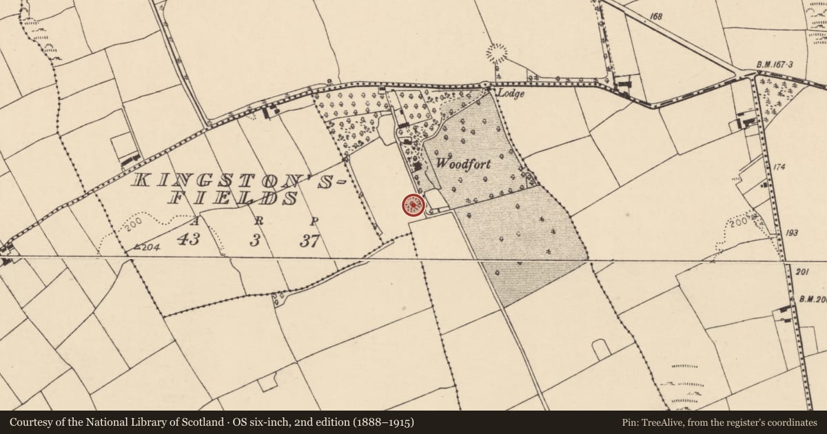 Ordnance Survey six-inch map, 2nd edition (1888–1915) covering the location of Ringfort - rath, Creggolympry North, County Cork, with a pin at the register's coordinates