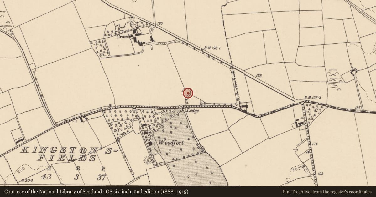 Ordnance Survey six-inch map, 2nd edition (1888–1915) covering the location of Ringfort - rath, Johnstown East, County Cork, with a pin at the register's coordinates