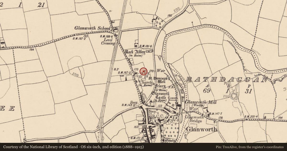 Ordnance Survey six-inch map, 2nd edition (1888–1915) covering the location of Excavation - miscellaneous, Boherash, County Cork, with a pin at the register's coordinates