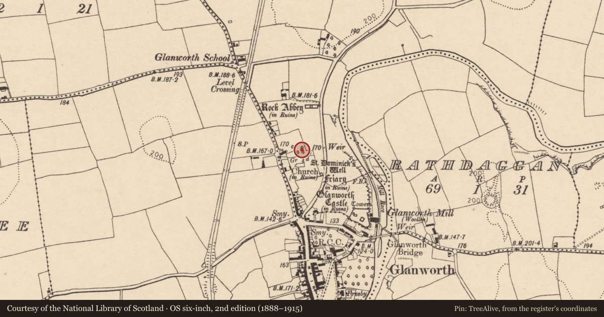 Ordnance Survey six-inch map, 2nd edition (1888–1915) covering the location of Excavation - miscellaneous, Boherash, County Cork, with a pin at the register's coordinates