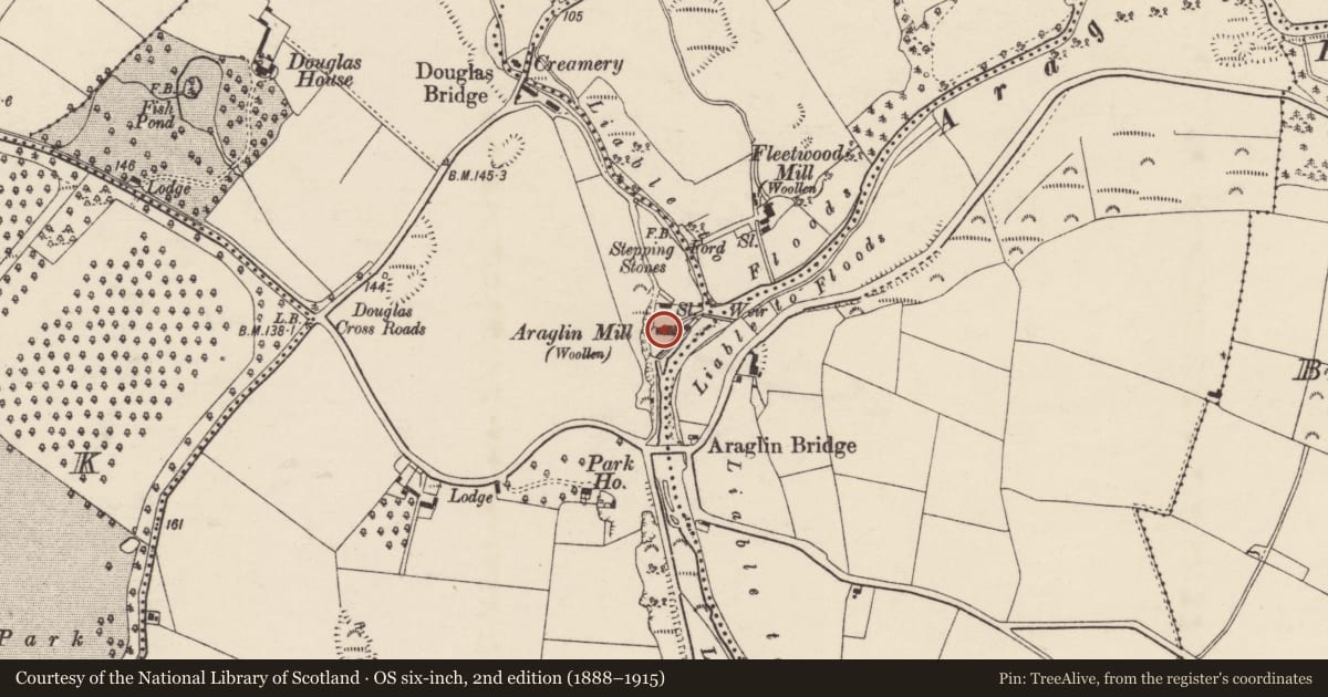 Ordnance Survey six-inch map, 2nd edition (1888–1915) covering the location of Mill - woollen, Ballyderown, County Cork, with a pin at the register's coordinates