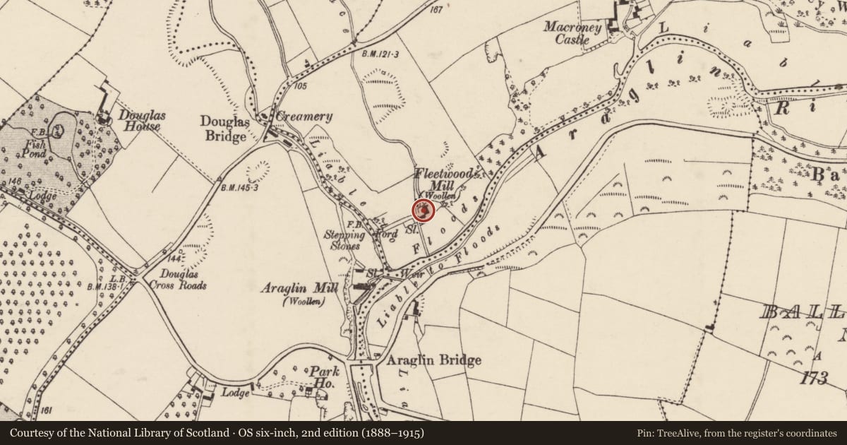 Ordnance Survey six-inch map, 2nd edition (1888–1915) covering the location of Mill - unclassified, MacRoney Lower, County Cork, with a pin at the register's coordinates