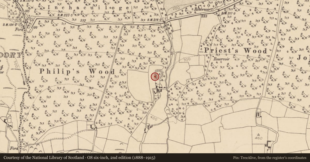Ordnance Survey six-inch map, 2nd edition (1888–1915) covering the location of Souterrain, Castleblagh, County Cork, with a pin at the register's coordinates