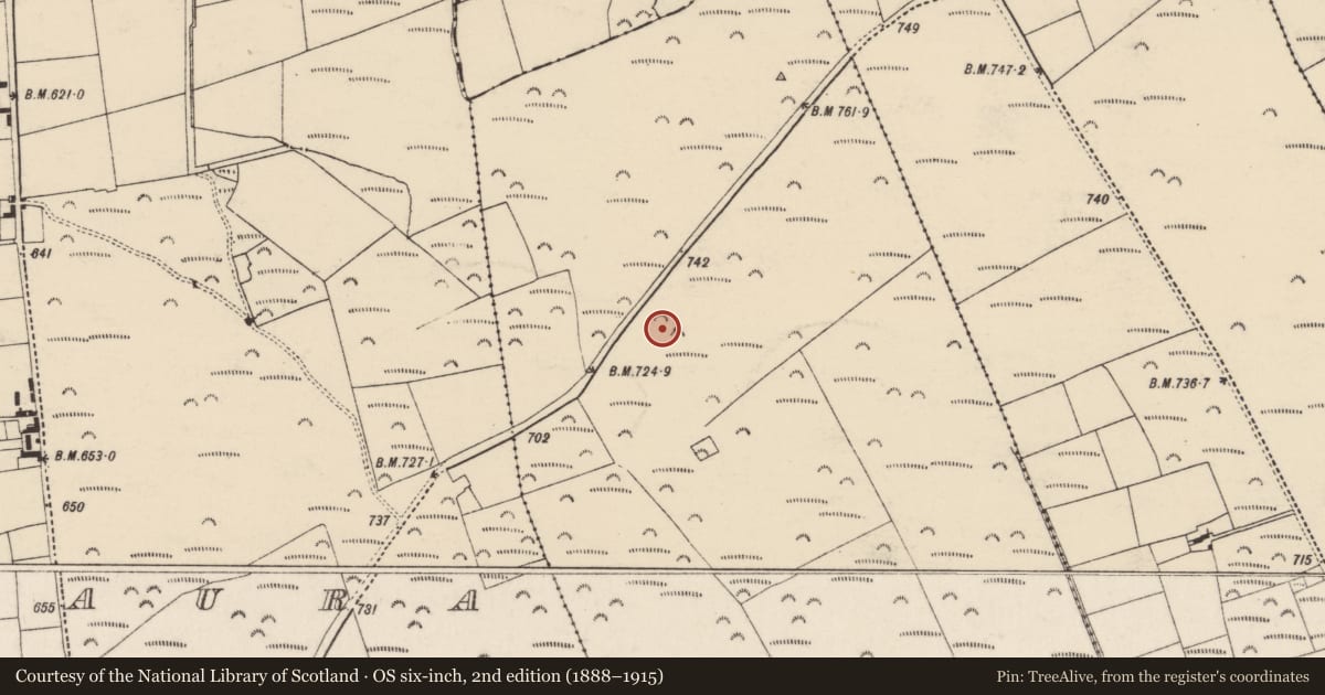 Ordnance Survey six-inch map, 2nd edition (1888–1915) covering the location of Enclosure, Glanakip, County Cork, with a pin at the register's coordinates