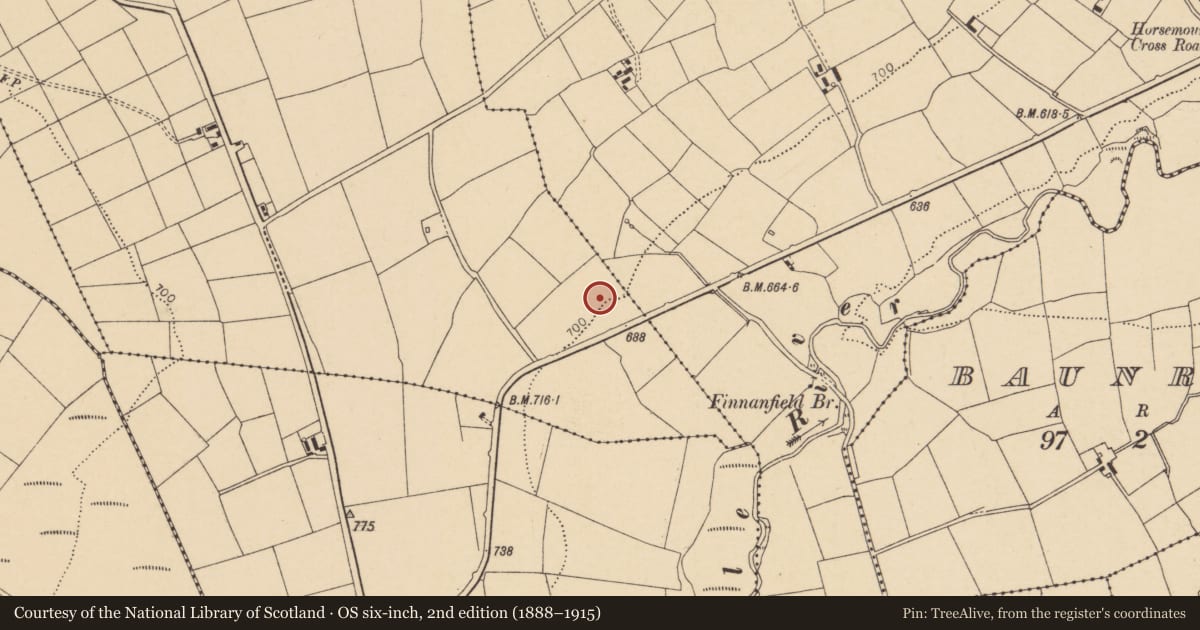 Ordnance Survey six-inch map, 2nd edition (1888–1915) covering the location of Fulacht fia, Glenleigh, County Cork, with a pin at the register's coordinates