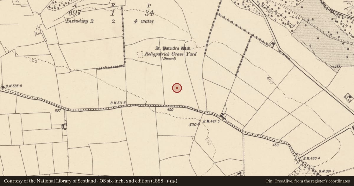 Ordnance Survey six-inch map, 2nd edition (1888–1915) covering the location of Standing stone, Dromore North, County Cork, with a pin at the register's coordinates