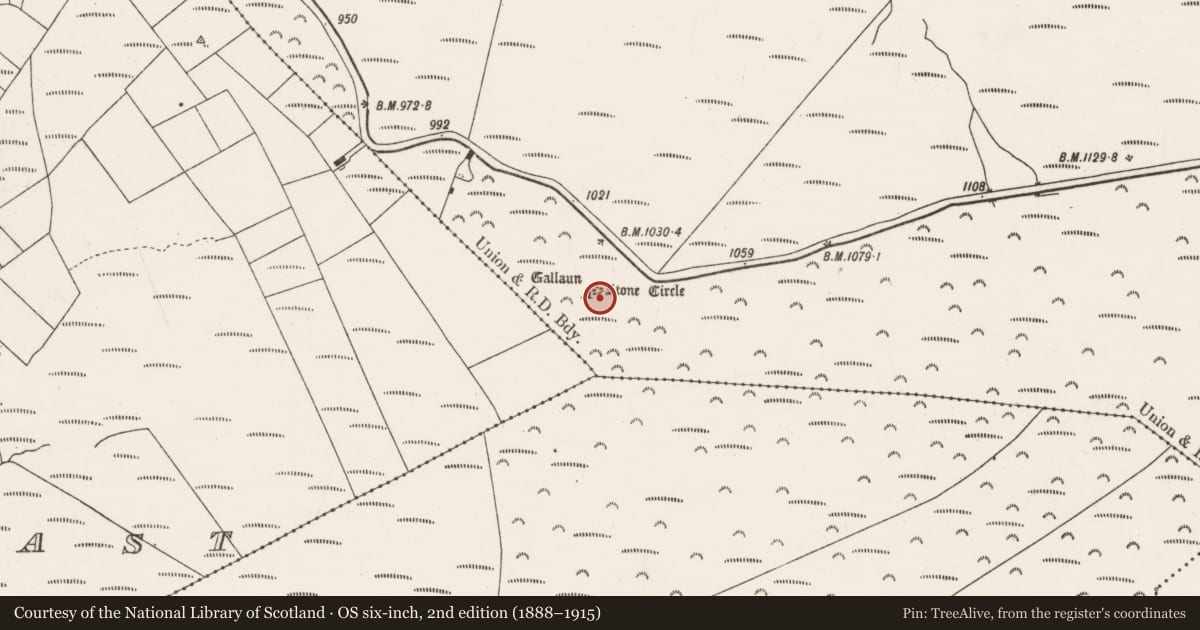 Ordnance Survey six-inch map, 2nd edition (1888–1915) covering the location of Cairn - radial-stone cairn, Knocknakilla, County Cork, with a pin at the register's coordinates