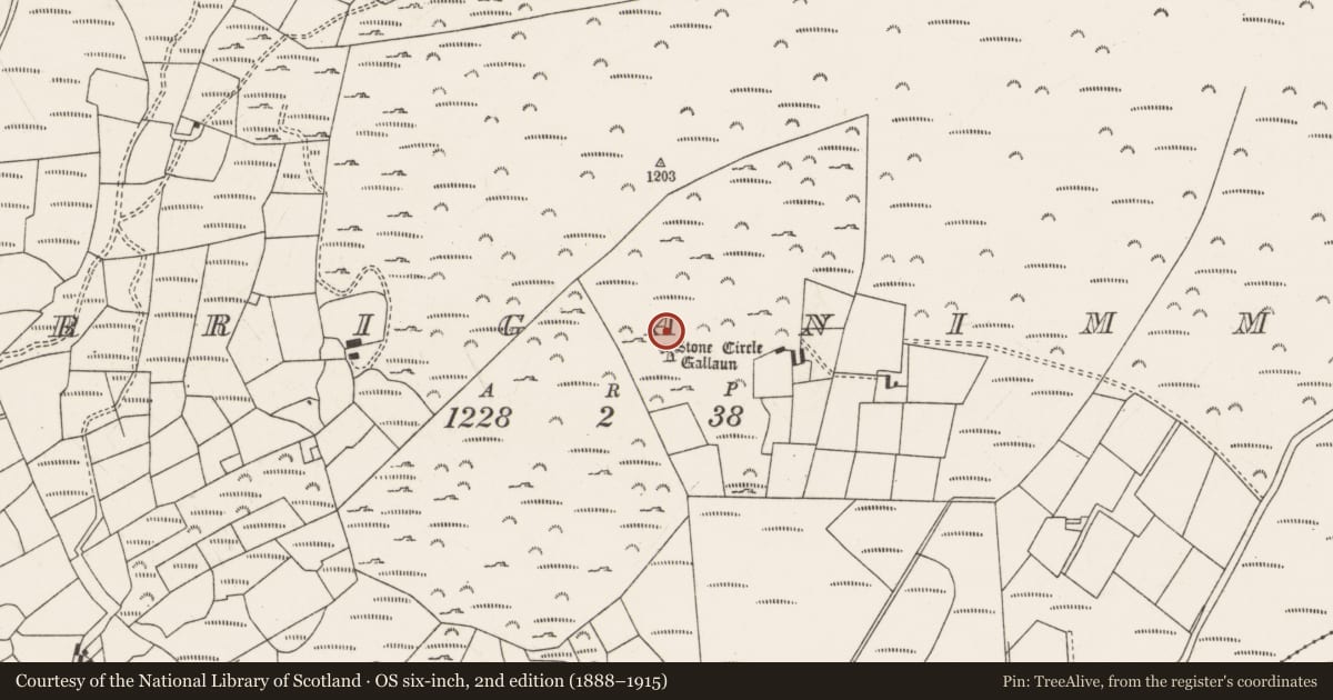 Ordnance Survey six-inch map, 2nd edition (1888–1915) covering the location of Enclosure, Carriganimmy, County Cork, with a pin at the register's coordinates