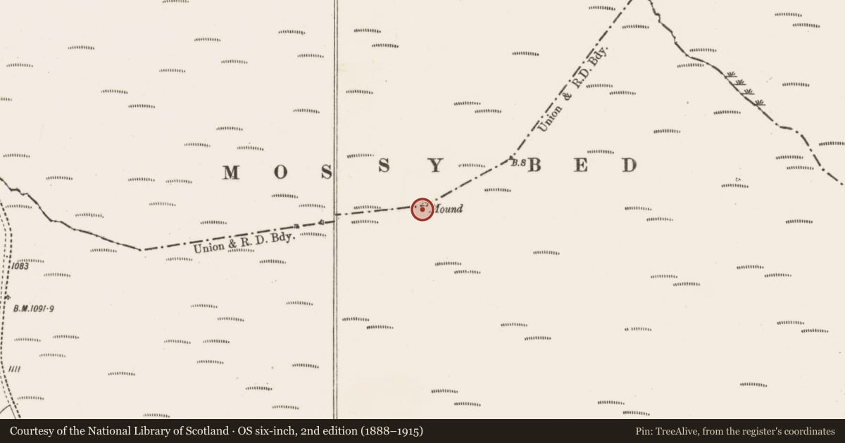 Ordnance Survey six-inch map, 2nd edition (1888–1915) covering the location of Mound, Barrahaurin, Glenaknockane, County Cork, with a pin at the register's coordinates