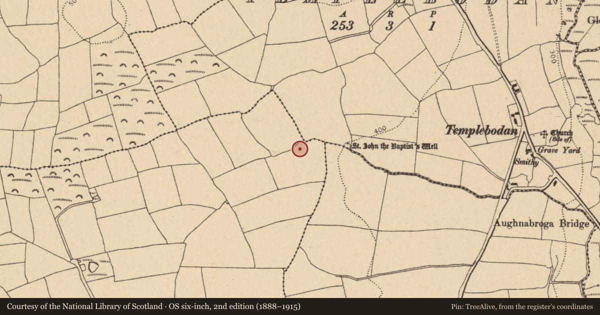 Ordnance Survey six-inch map, 2nd edition (1888–1915) covering the location of Enclosure, Ballyerra, County Cork, with a pin at the register's coordinates