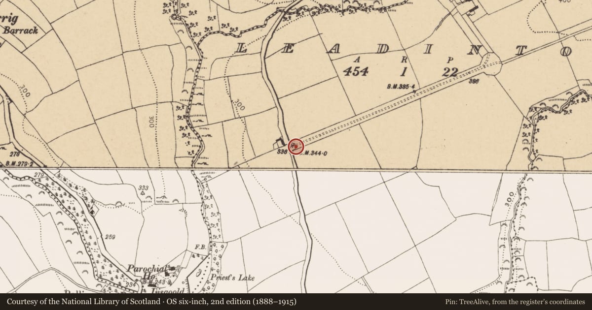 Ordnance Survey six-inch map, 2nd edition (1888–1915) covering the location of Gateway, Leadinton, County Cork, with a pin at the register's coordinates