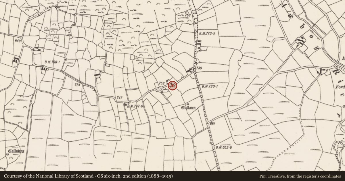 Ordnance Survey six-inch map, 2nd edition (1888–1915) covering the location of House - vernacular house, Cusloura, County Cork, with a pin at the register's coordinates