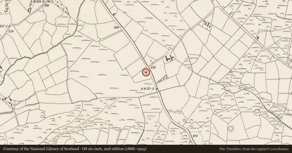 Ordnance Survey six-inch map, 2nd edition (1888–1915) covering the location of Fulacht fia, Garranenagappul, County Cork, with a pin at the register's coordinates