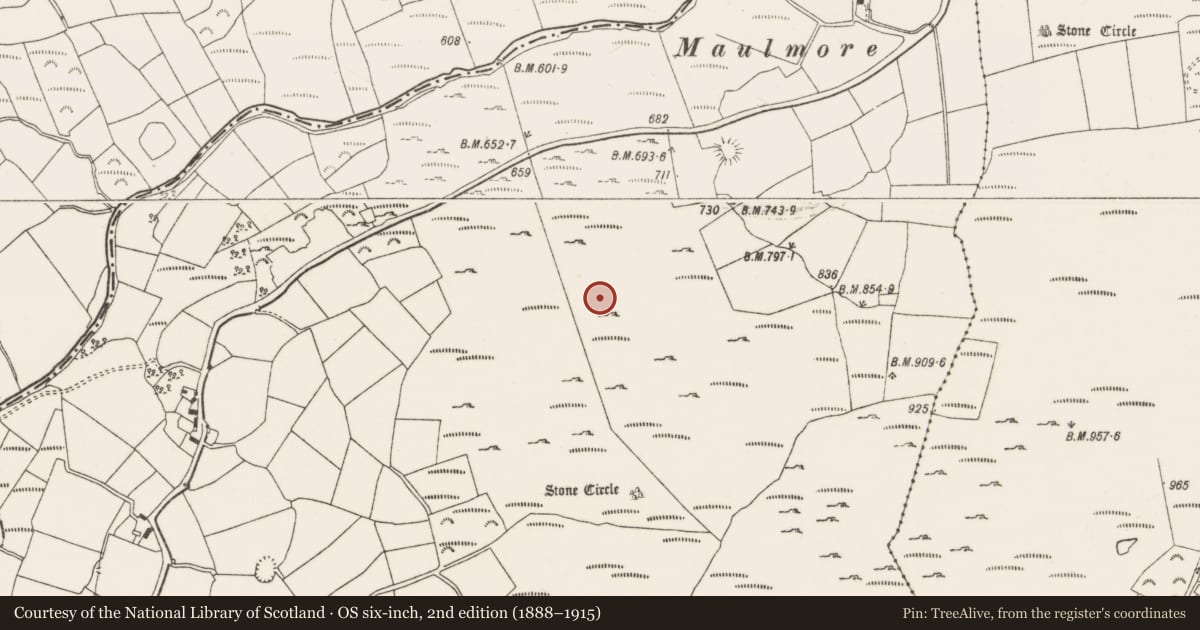 Ordnance Survey six-inch map, 2nd edition (1888–1915) covering the location of Enclosure, Dooneens, County Cork, with a pin at the register's coordinates