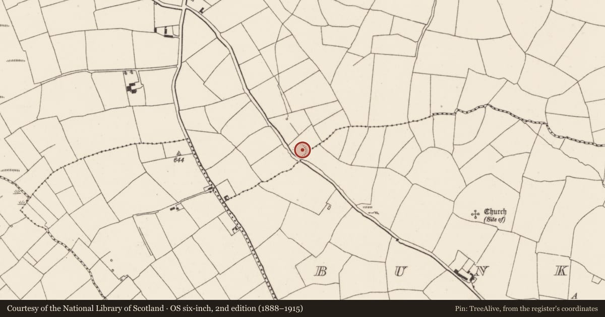 Ordnance Survey six-inch map, 2nd edition (1888–1915) covering the location of Ringfort - rath, Fornaght, County Cork, with a pin at the register's coordinates