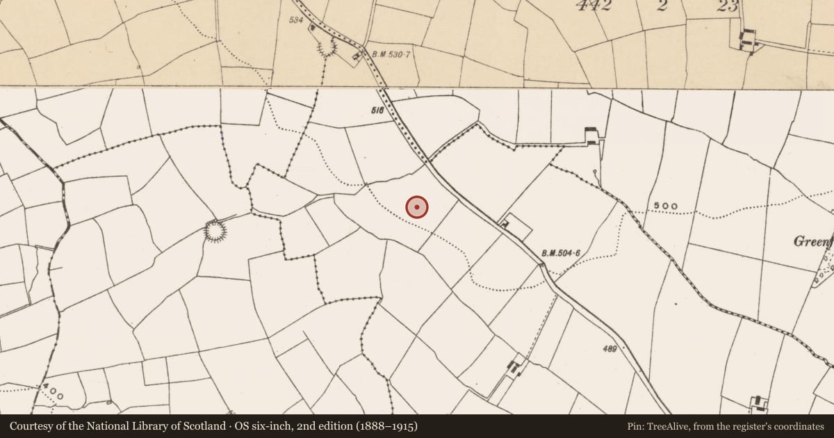 Ordnance Survey six-inch map, 2nd edition (1888–1915) covering the location of Enclosure, Newcastle, County Cork, with a pin at the register's coordinates