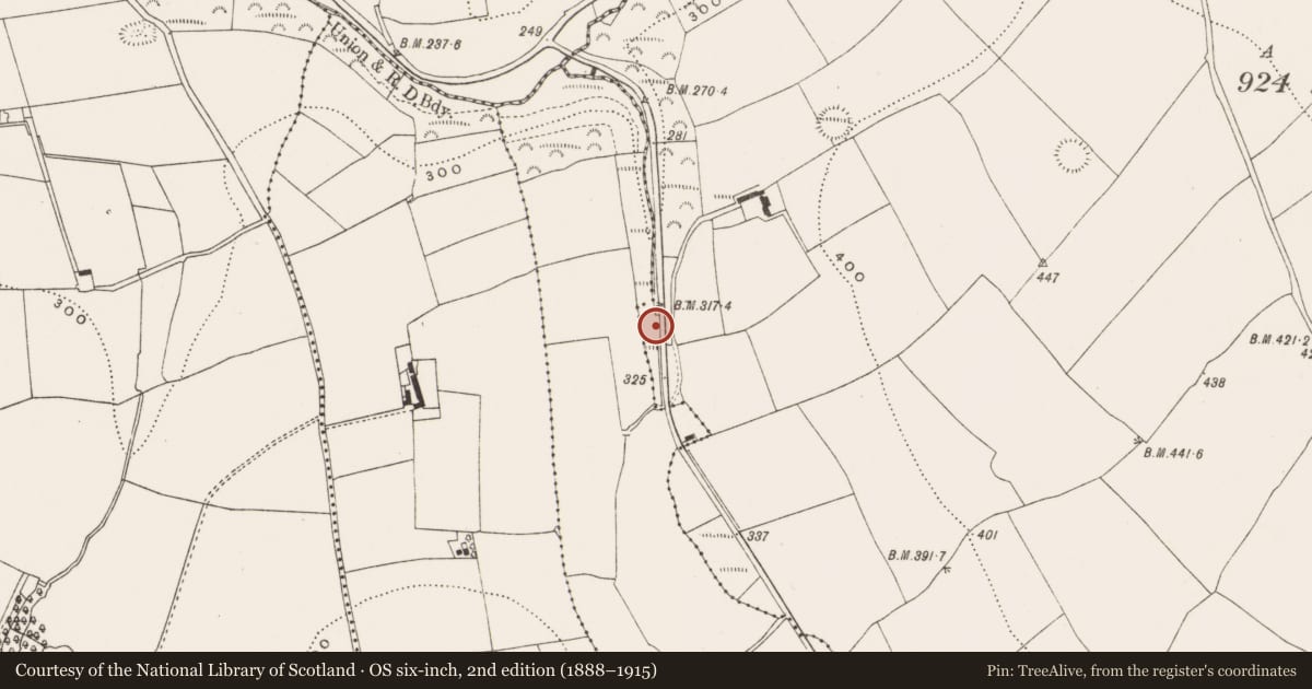 Ordnance Survey six-inch map, 2nd edition (1888–1915) covering the location of Church, Ballinbrittig, County Cork, with a pin at the register's coordinates
