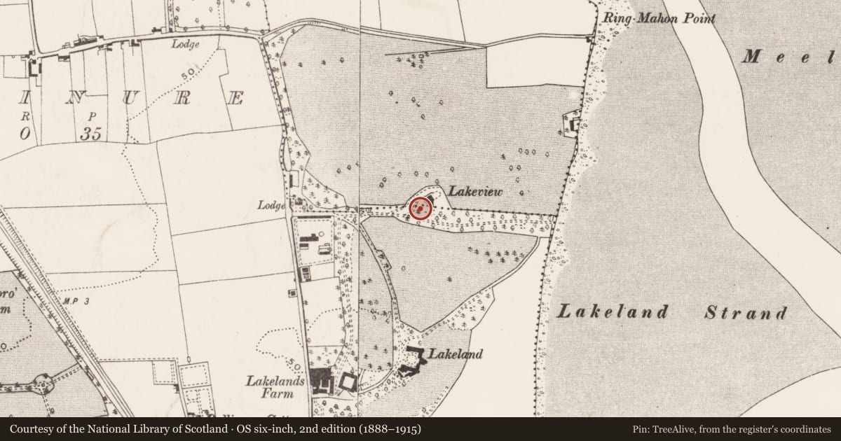 Ordnance Survey six-inch map, 2nd edition (1888–1915) covering the location of Country house, Mahon, County Cork, with a pin at the register's coordinates