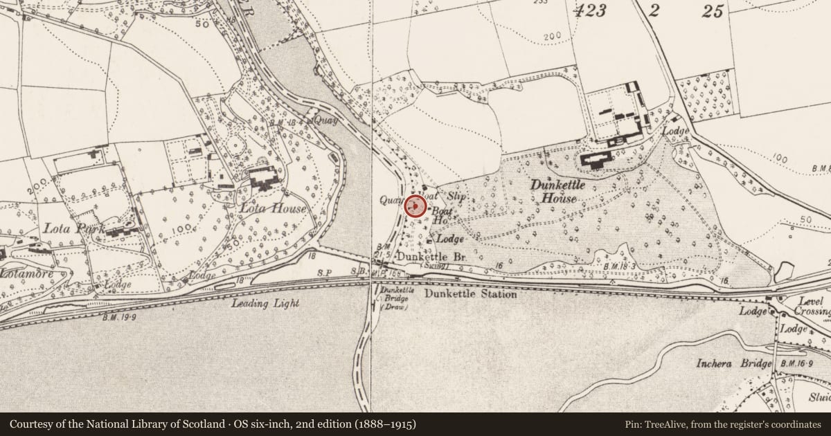 Ordnance Survey six-inch map, 2nd edition (1888–1915) covering the location of Icehouse, Dunkettle, County Cork, with a pin at the register's coordinates