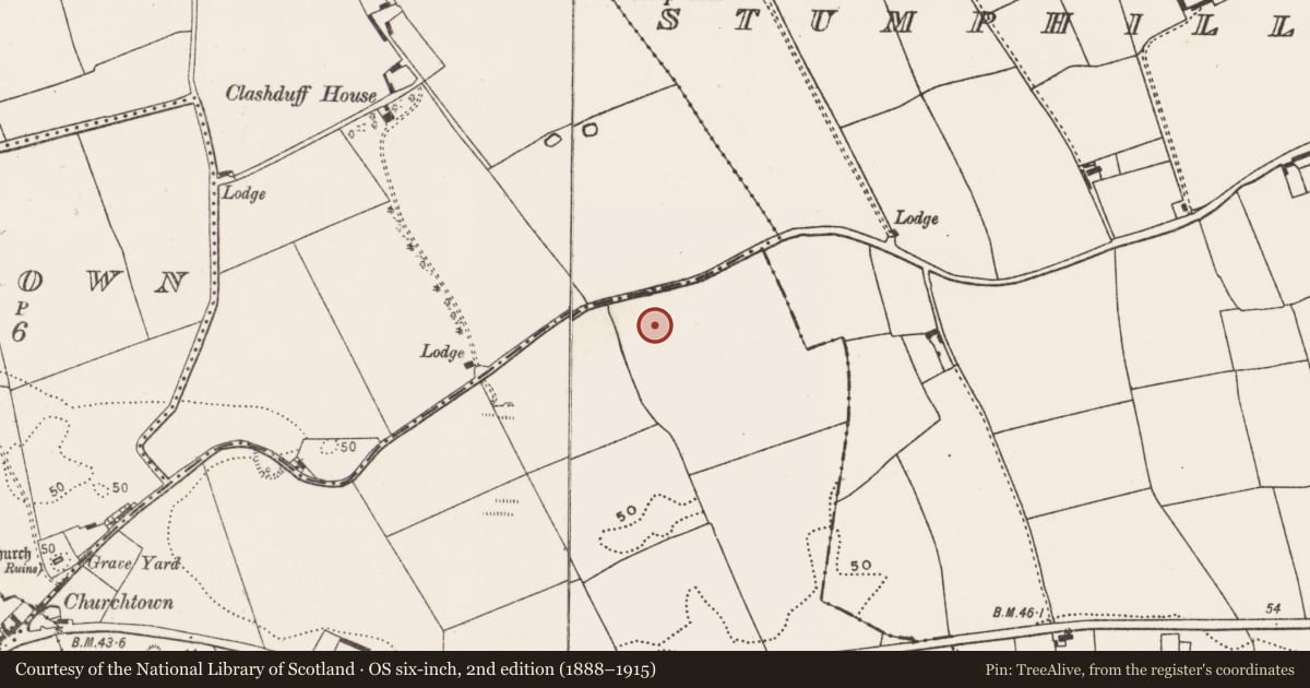 Ordnance Survey six-inch map, 2nd edition (1888–1915) covering the location of Enclosure, Ballyedekin, County Cork, with a pin at the register's coordinates
