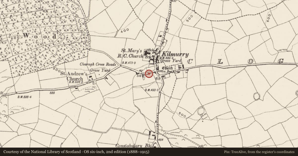 Ordnance Survey six-inch map, 2nd edition (1888–1915) covering the location of Souterrain, Coolduff, County Cork, with a pin at the register's coordinates