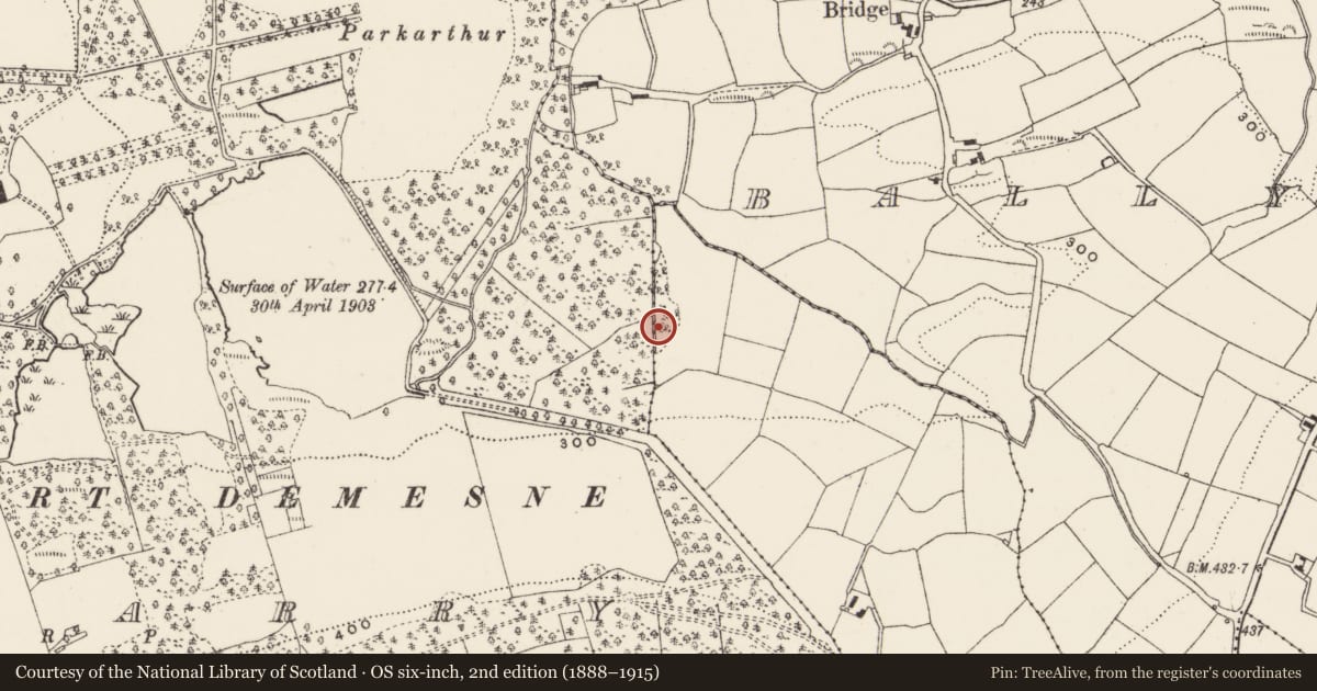 Ordnance Survey six-inch map, 2nd edition (1888–1915) covering the location of Fulacht fia, Coolduff, County Cork, with a pin at the register's coordinates