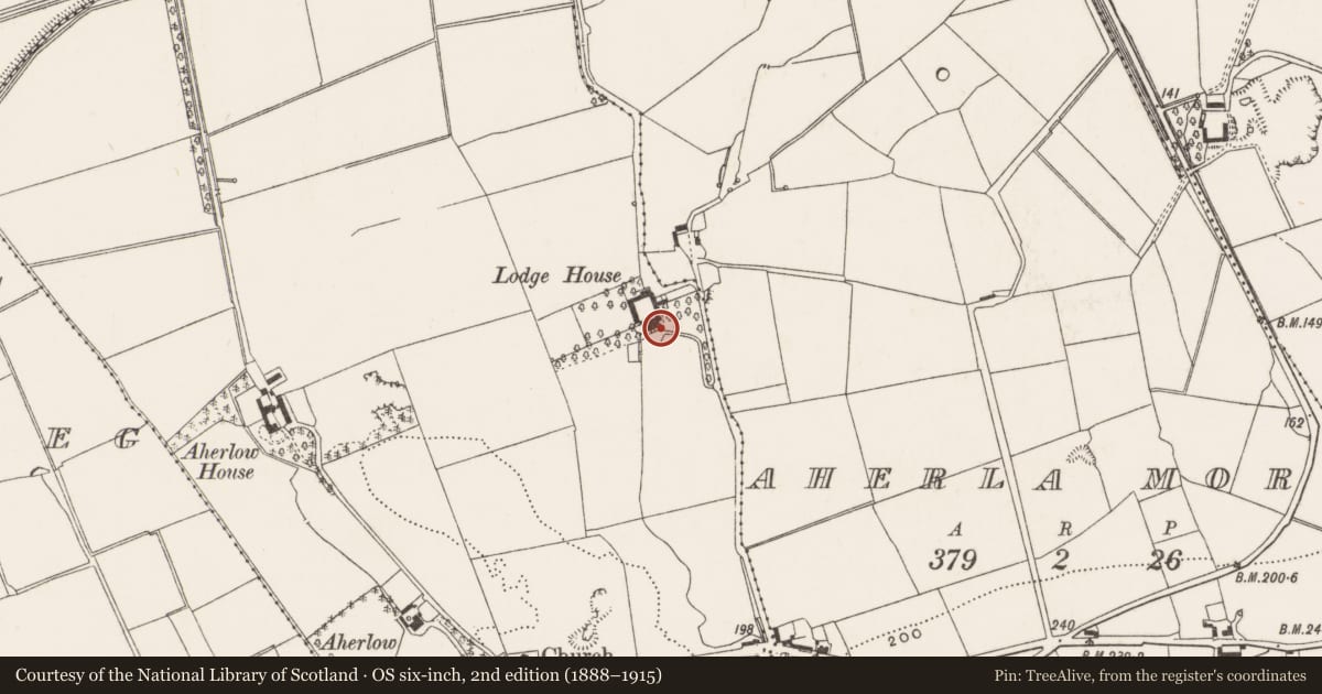 Ordnance Survey six-inch map, 2nd edition (1888–1915) covering the location of Country house, Rathard, County Cork, with a pin at the register's coordinates