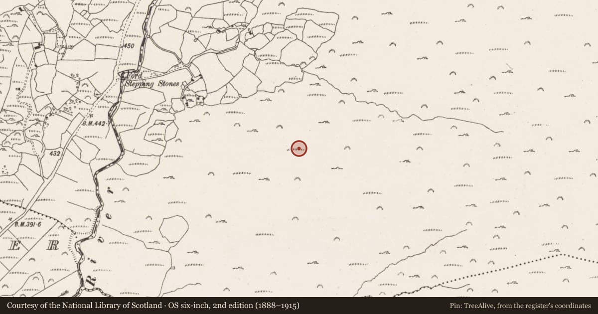Ordnance Survey six-inch map, 2nd edition (1888–1915) covering the location of Enclosure, Coumaclavlig, County Cork, with a pin at the register's coordinates