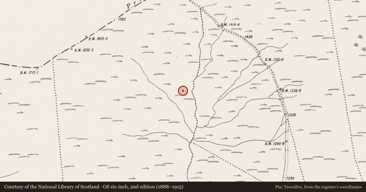 Ordnance Survey six-inch map, 2nd edition (1888–1915) covering the location of Enclosure, Cooleenlemane, County Cork, with a pin at the register's coordinates