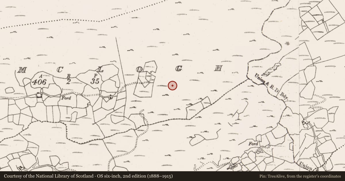 Ordnance Survey six-inch map, 2nd edition (1888–1915) covering the location of Field boundary, Coomclogh, County Cork, with a pin at the register's coordinates