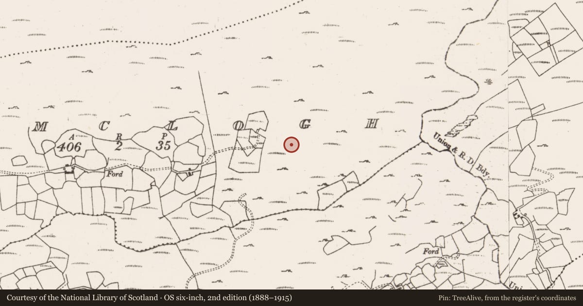 Ordnance Survey six-inch map, 2nd edition (1888–1915) covering the location of Hut site, Coomclogh, County Cork, with a pin at the register's coordinates