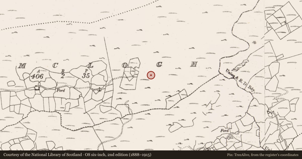 Ordnance Survey six-inch map, 2nd edition (1888–1915) covering the location of Hut site, Coomclogh, County Cork, with a pin at the register's coordinates